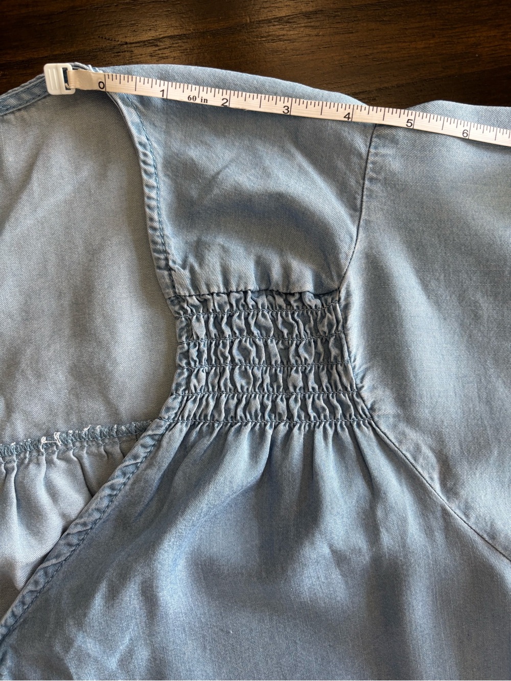 Lucky Brand Chambray Flutter Sleeve Tunic Dress 1X Boho Blue - Picture 6 of 13